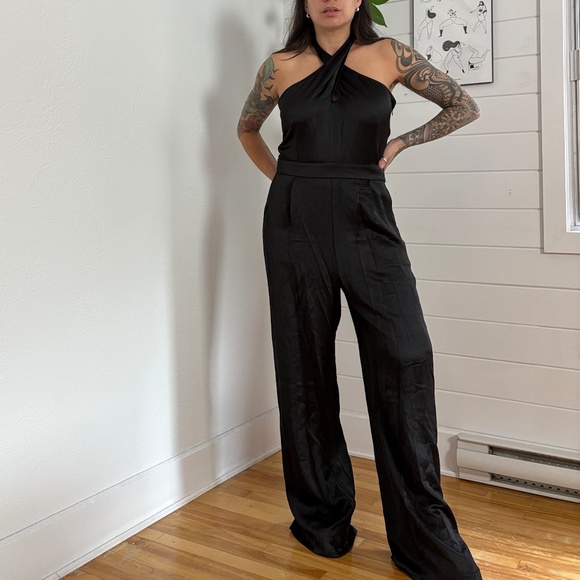 Paige Alimara wide leg satin jumpsuit - Picture 4 of 12